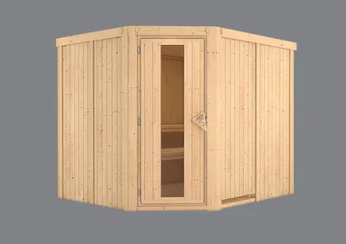 Karibu System-Sauna Malin Eckeinstieg 68 mm 1