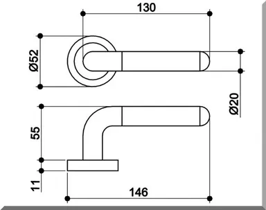 HORI Türgriff verchromt/Edelstahl matt Classic Bicolor 1