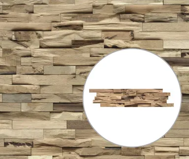 INDO Echtholz Wandverkleidung 3D Holzverblender Beachwood Natur 0