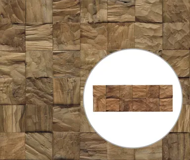 INDO Echtholz Wandverkleidung 3D Holzverblender Diamondwood Cube Natural 0