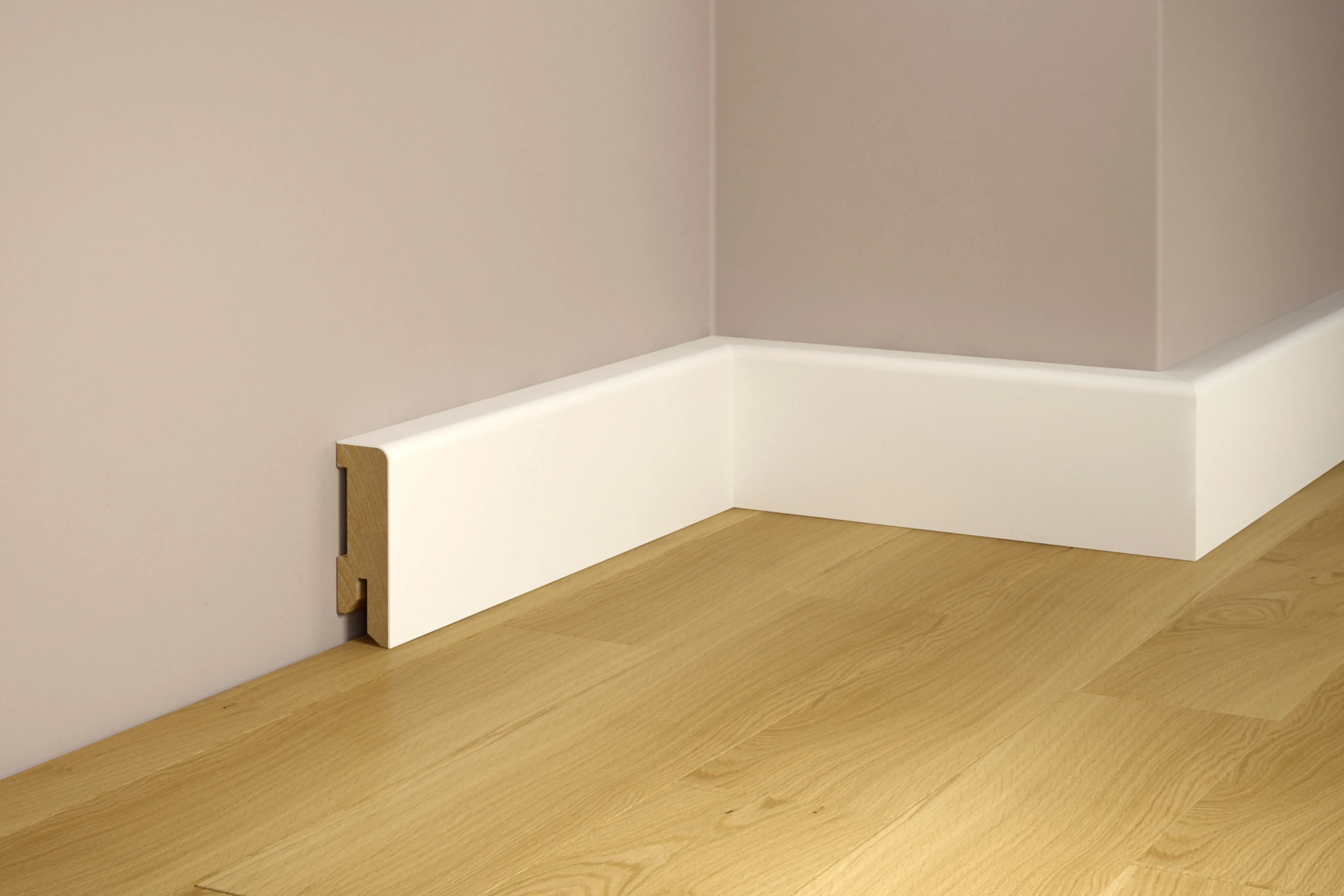 tilo MDF-Sockelleiste Weiß RAL9016 foliert