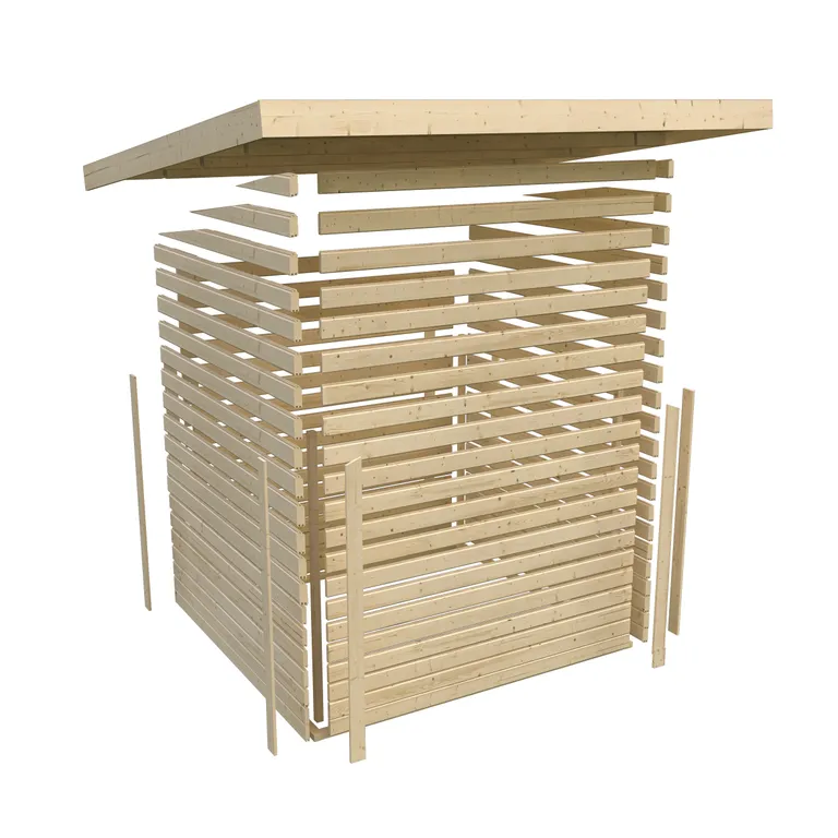 Karibu Sauna-Haus Pepe 4 Fronteinstieg 38 mm Türe modern 11