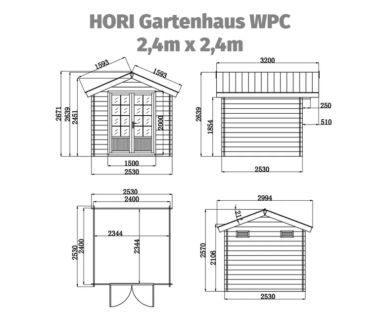 HORI Gartenhaus WPC 7