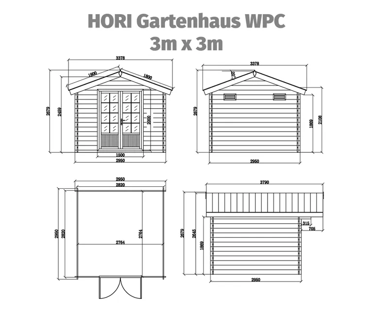 HORI Gartenhaus WPC 6