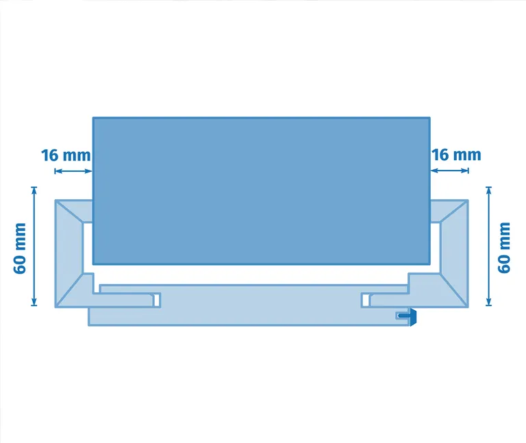 HORI Zarge Lavagrau RAL7037 Designkante 1