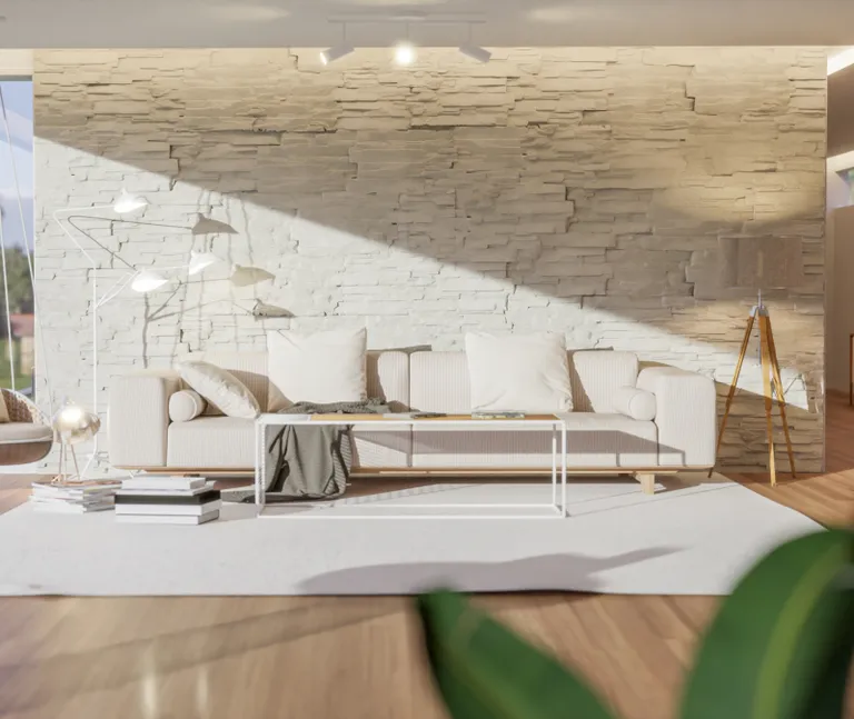 HORI Wandverkleidung Betonsteinverblender Natursteinoptik Weiß 1