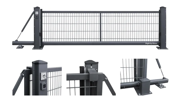 Kraus Freitragendes Schiebetor Einfahrtstor Hoftor 6/5/6 mm 9