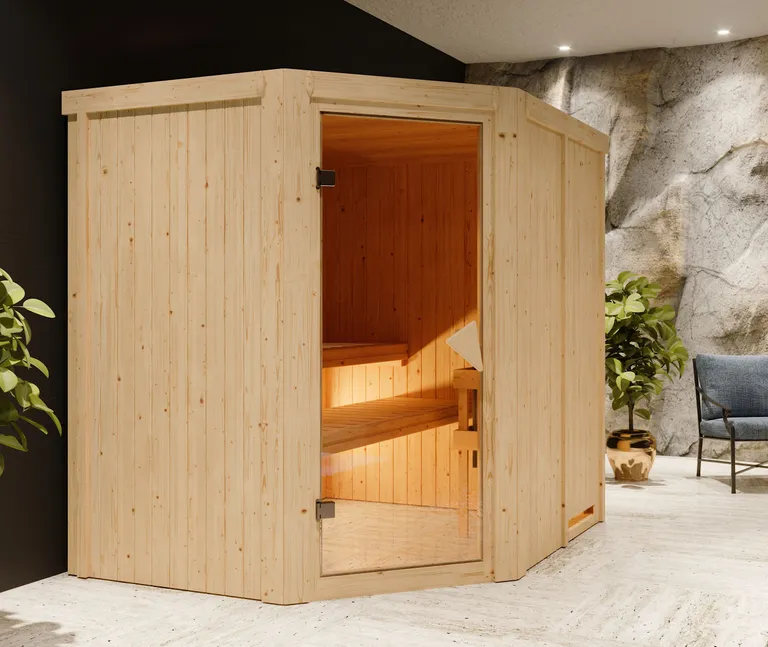 Karibu System-Sauna Siirin Eckeinstieg 68 mm 0