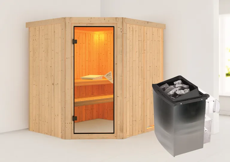Karibu System-Sauna Siirin Eckeinstieg 68 mm 1