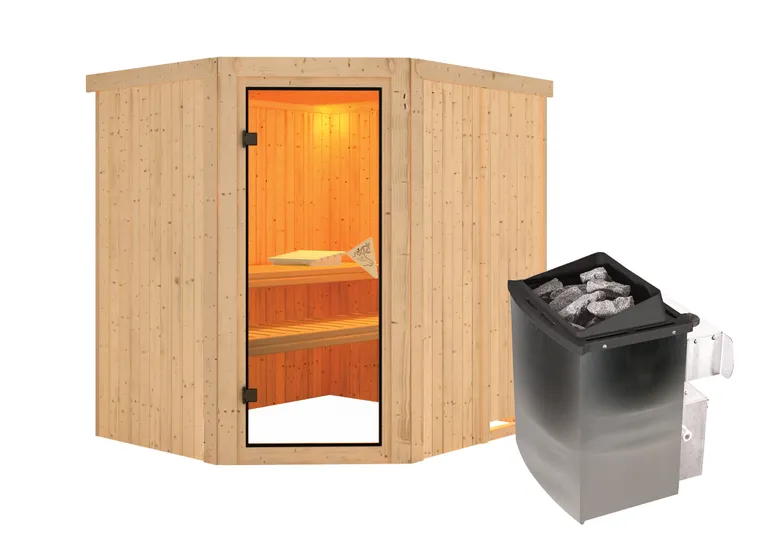 Karibu System-Sauna Siirin Eckeinstieg 68 mm 4