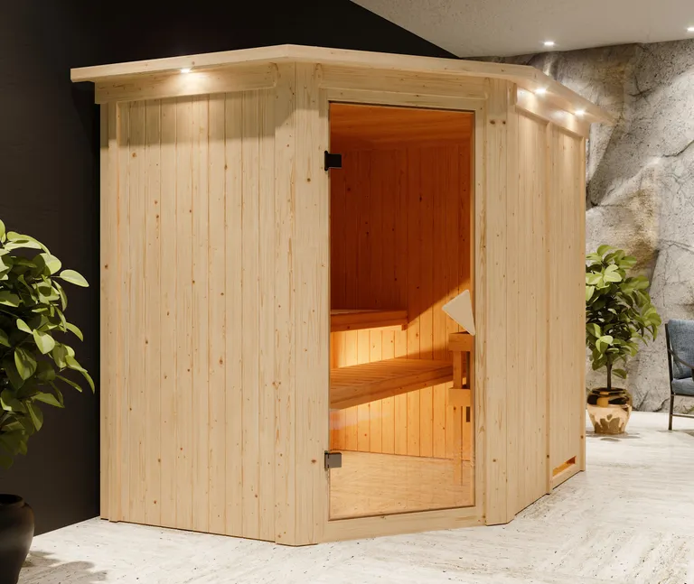 Karibu System-Sauna Siirin Eckeinstieg 68 mm 0