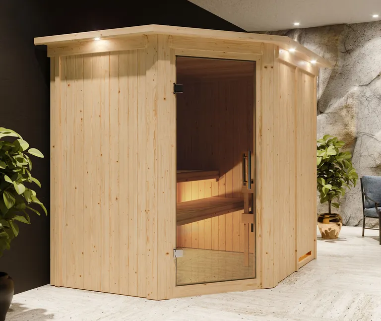Karibu System-Sauna Siirin Eckeinstieg 68 mm 1