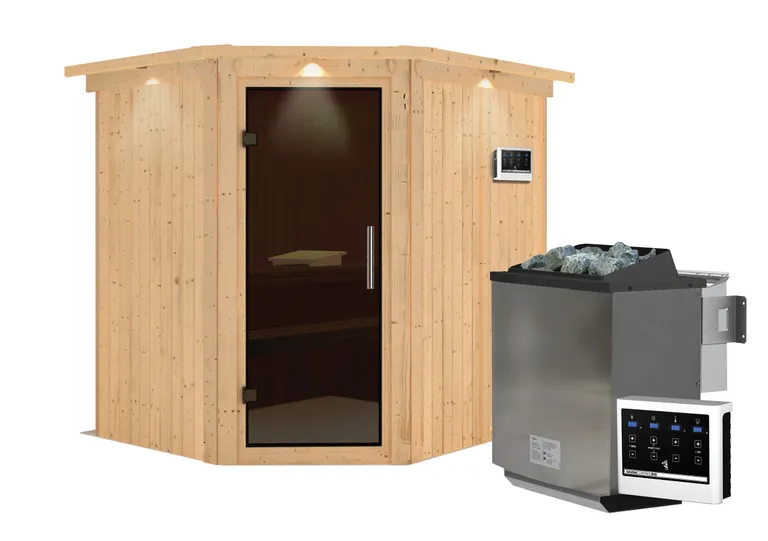 Karibu System-Sauna Siirin Eckeinstieg 68 mm 5
