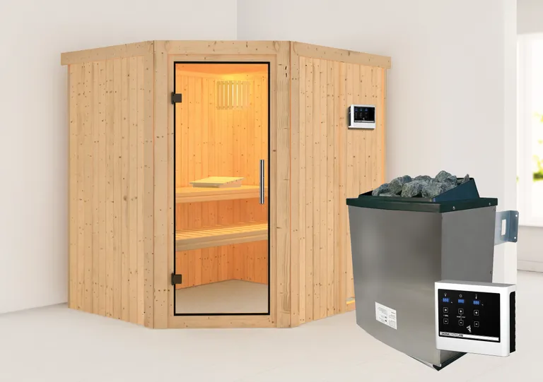 Karibu System-Sauna Siirin Eckeinstieg 68 mm 2