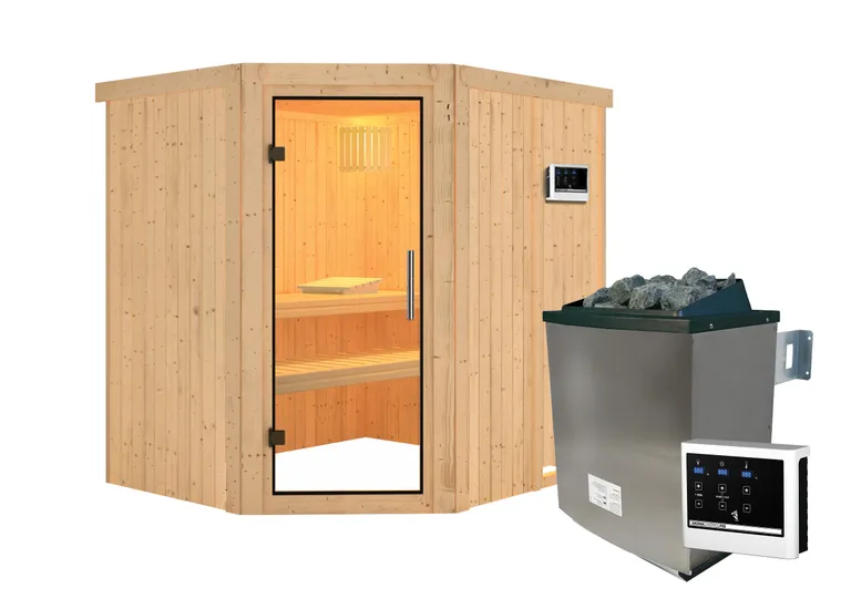 Karibu System-Sauna Siirin Eckeinstieg 68 mm 5