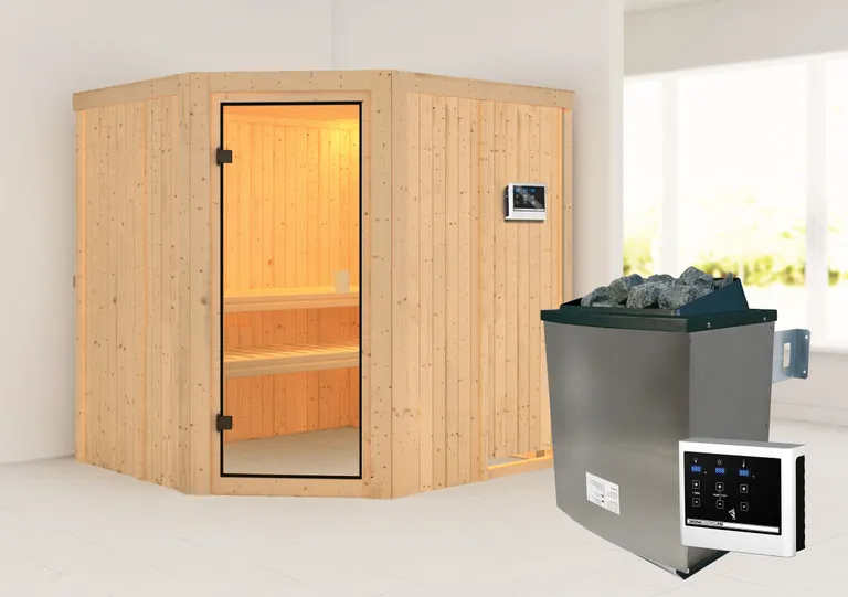 Karibu System-Sauna Bodo Eckeinstieg 68 mm 1