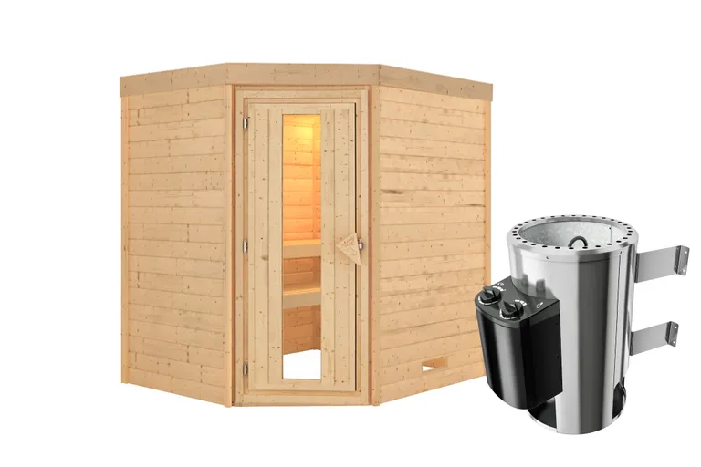 Karibu System-Sauna Maxin Eckeinstieg 38 mm 4