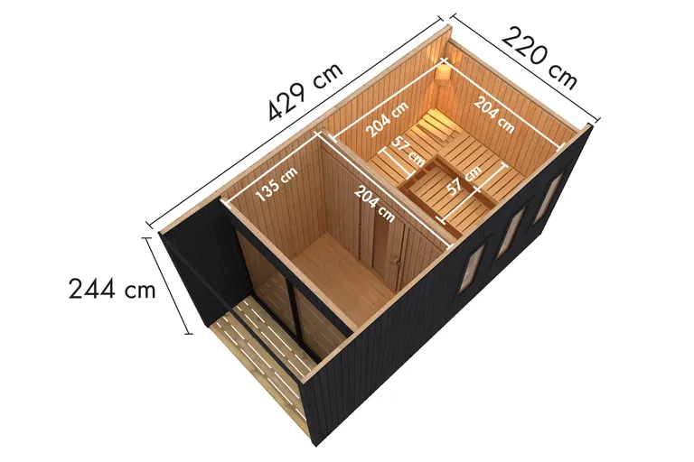 Karibu Sauna-Haus Miramar Fronteinstieg 73 mm 3