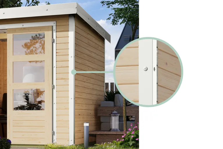 Karibu Holz-Metallgartenhaus Hybridhaus Jupiter 14