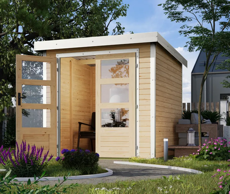 Karibu Holz-Metallgartenhaus Hybridhaus Jupiter 0