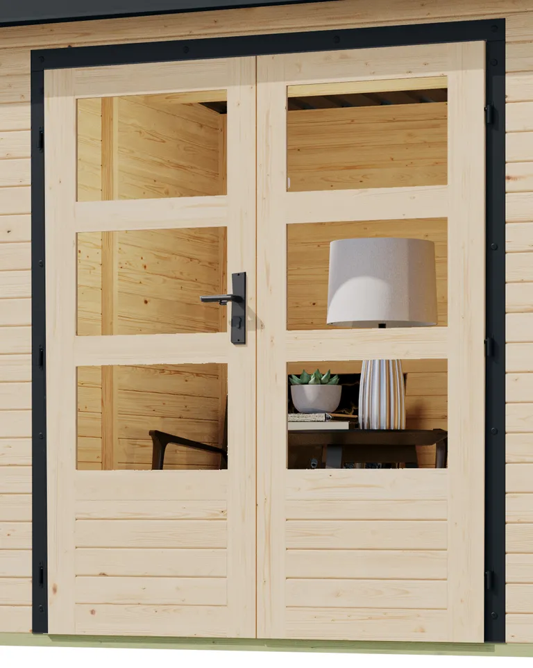Karibu Holz-Metallgartenhaus Hybridhaus Jupiter 8