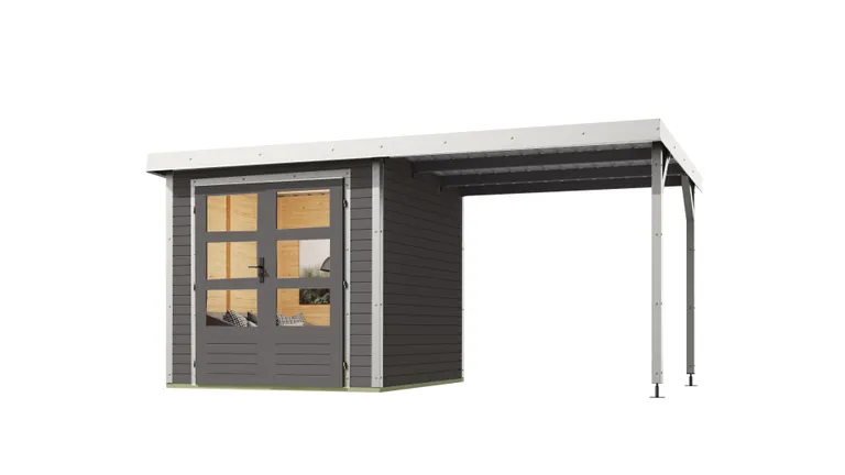 Karibu Holz-Metallgartenhaus Hybridhaus Jupiter 4