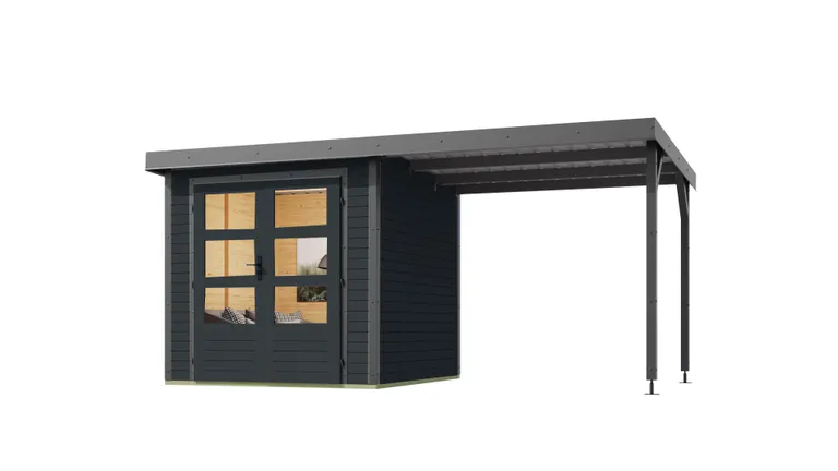 Karibu Holz-Metallgartenhaus Hybridhaus Jupiter 6