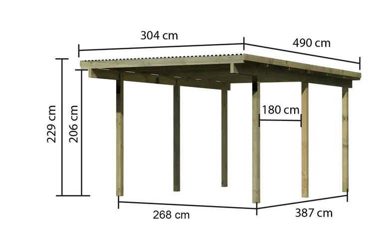 Karibu Einzelcarport Eco 2