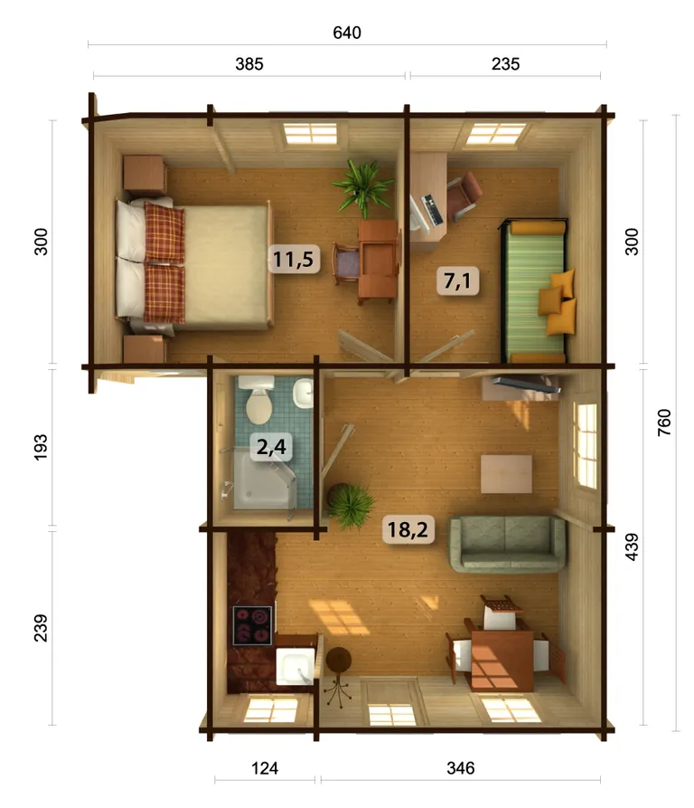 Palmako Ferienhaus Emily 3