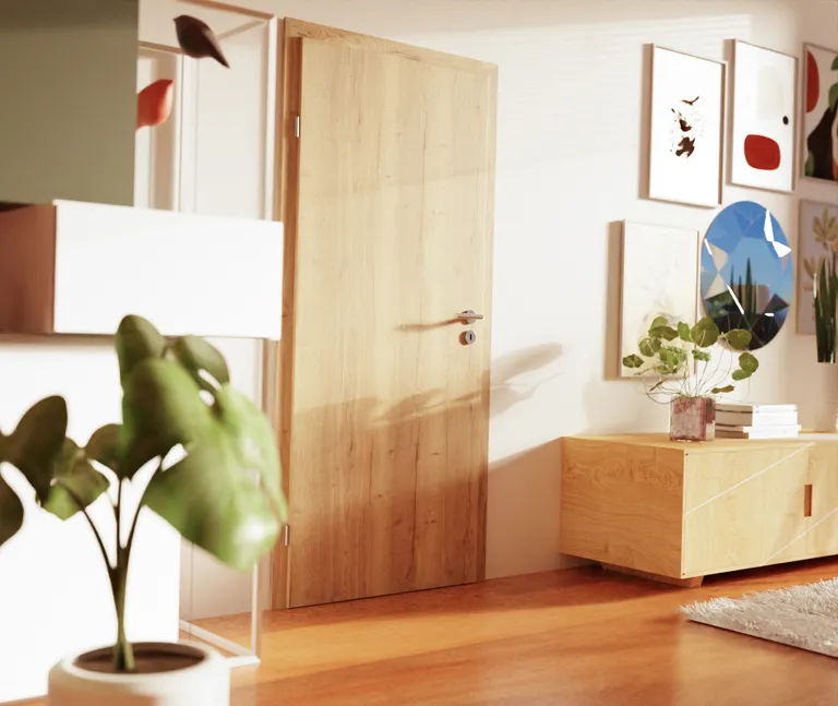 HORI Schallschutztür Wohnungseingangstür CPL Eiche Modern aufrecht SK1 Designkante Vollspan 3