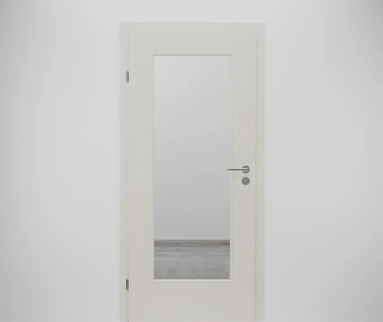 HORI Zimmertür CPL Weiß RAL9010 mit Lichtausschnitt Röhrenspan Designkante 0