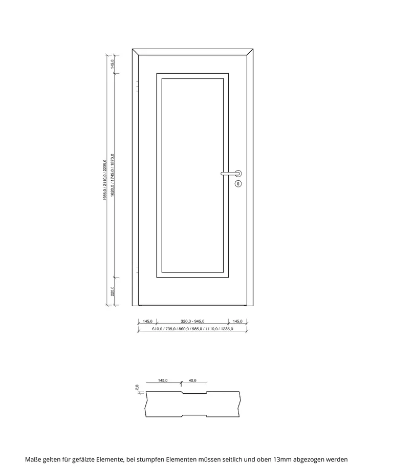 PRÜM Zimmertür ELEGANCE MODENA M1 Weißlack Exclusiv RAL 9010 Röhrenspan Eckkante 5