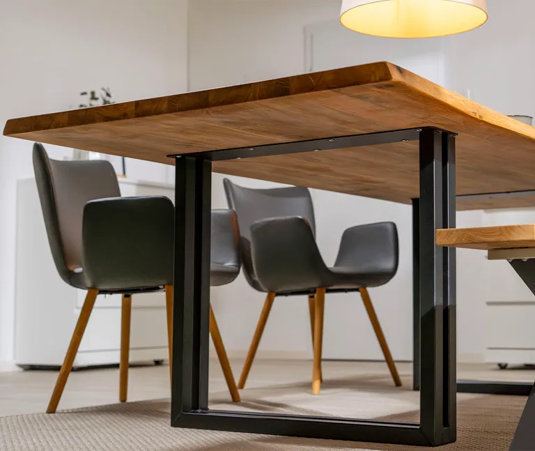 D-SYN myTree Esstischplatte Massivholz Baumkante Eiche 5