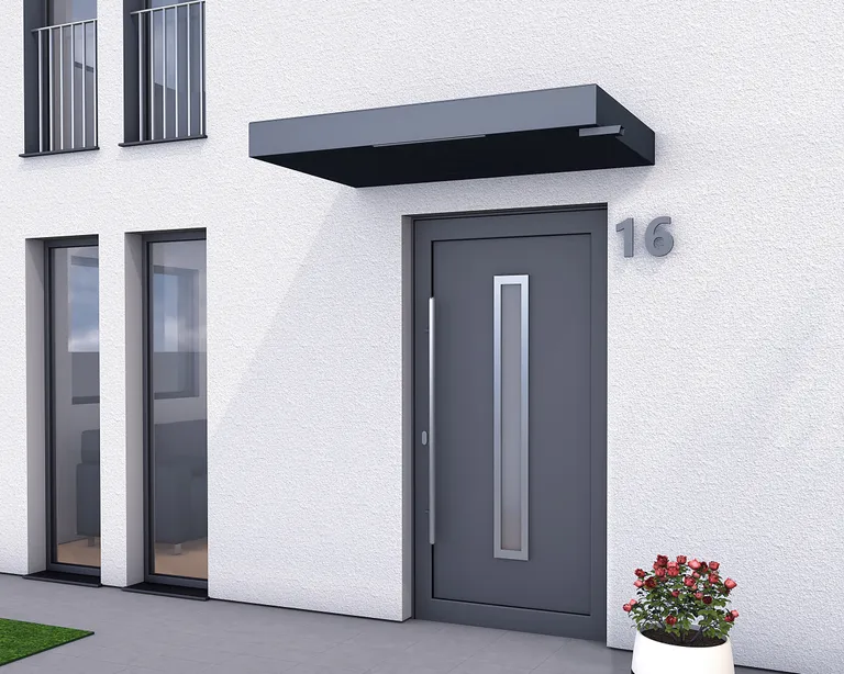 Gutta Vordach Haustür BS PLUS aluminium 1