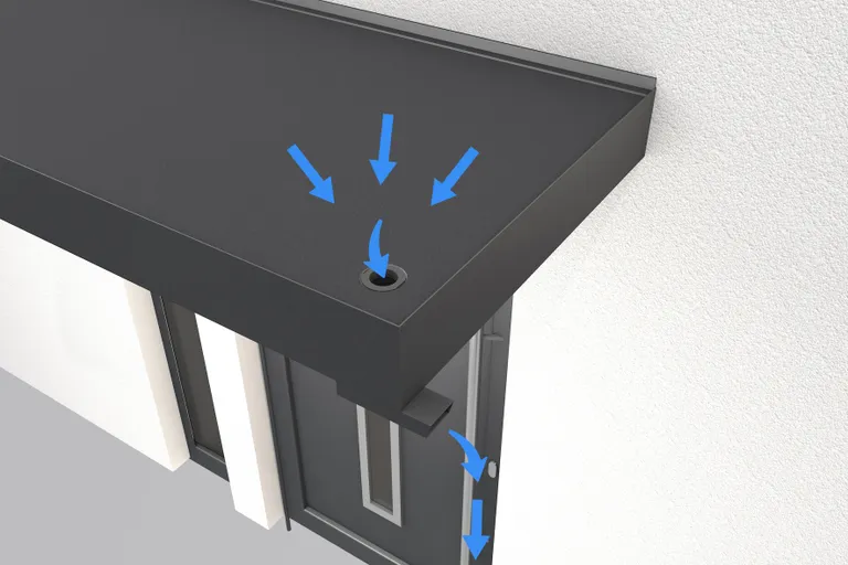 Gutta Vordach Haustür BS PLUS aluminium 5