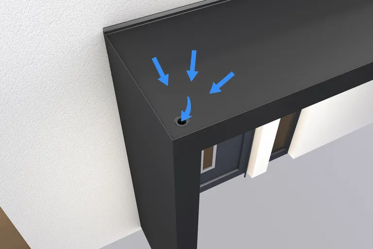 Gutta Vordach Haustür mit Seitenteil BS PLUS aluminium 9