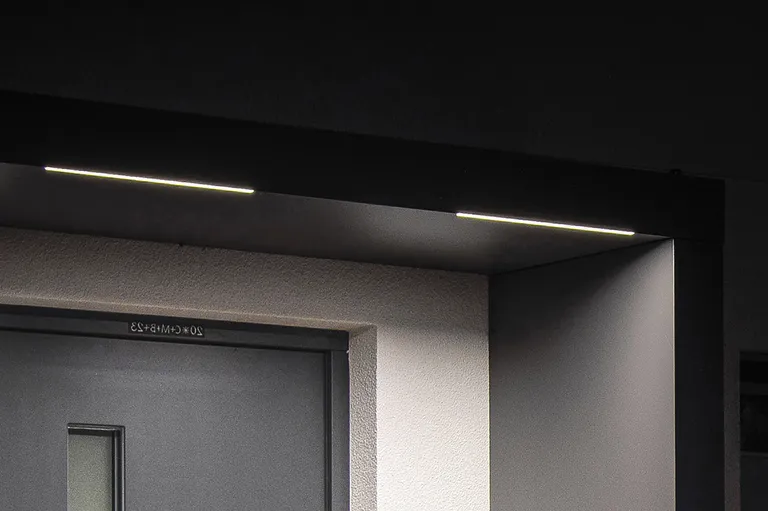 Gutta Vordach Haustür mit Seitenteil BS PLUS aluminium 3