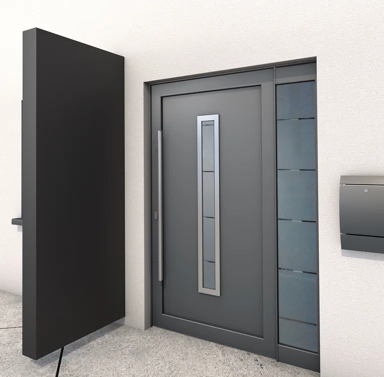 Gutta Vordach Haustür mit Seitenteil BS PLUS aluminium 21