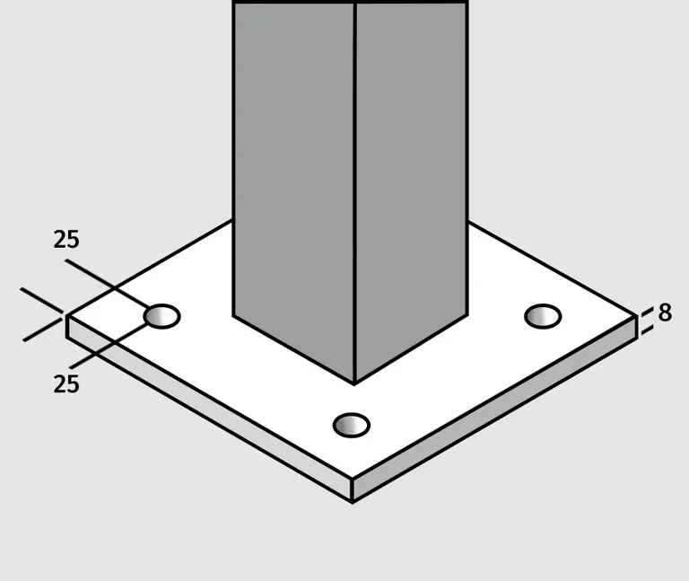 HORI Glaszaun Mittelpfosten-Set zum Anschrauben 3