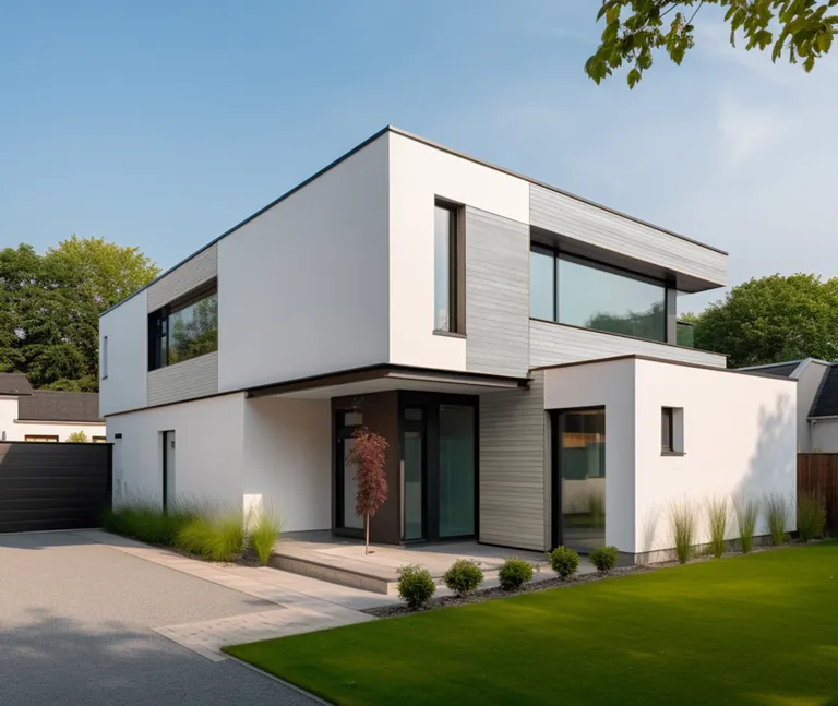 HORI Aluminium Fassadenverkleidung Grau Holzstruktur 1