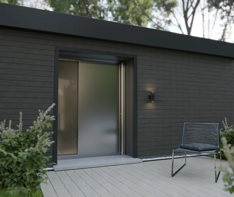 HORI WPC Fassade Massiv Rhombus-Design grau glatt/gebürstet  99x18mm 3