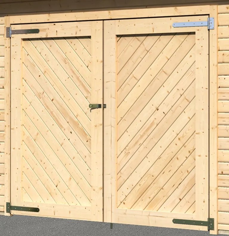 Karibu Blockbohlengarage Flachdach 6