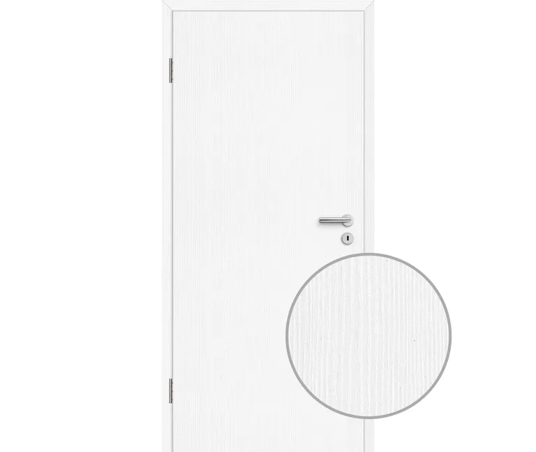 HORI Schallschutztür Wohnungseingangstür CPL Eiche weiß strukturiert längs SK1 Vollspan Designkante 0