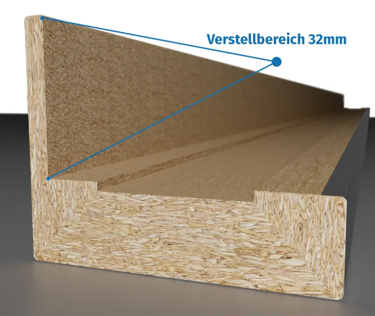 HORI Zierbekleidung CPL Eiche anthrazit strukturiert mit verlängerter Feder Designkante 1