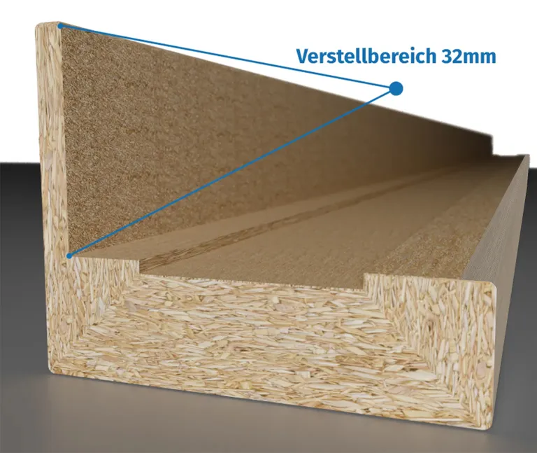 HORI Zierbekleidung CPL Eiche hellgrau strukturiert mit verlängerter Feder Designkante 1