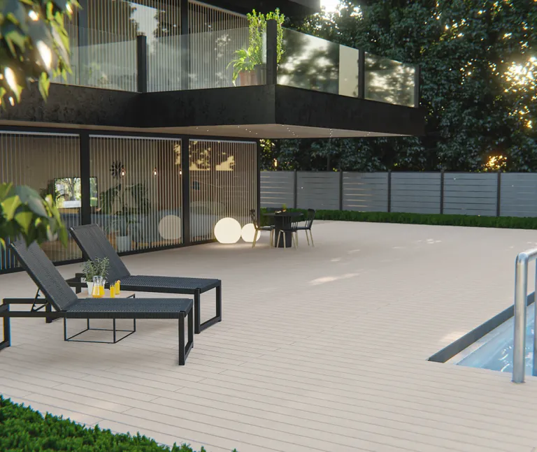 HORI Terrassendielen WPC/BPC Exclusive Line weiß/creme massiv 20x140mm 10