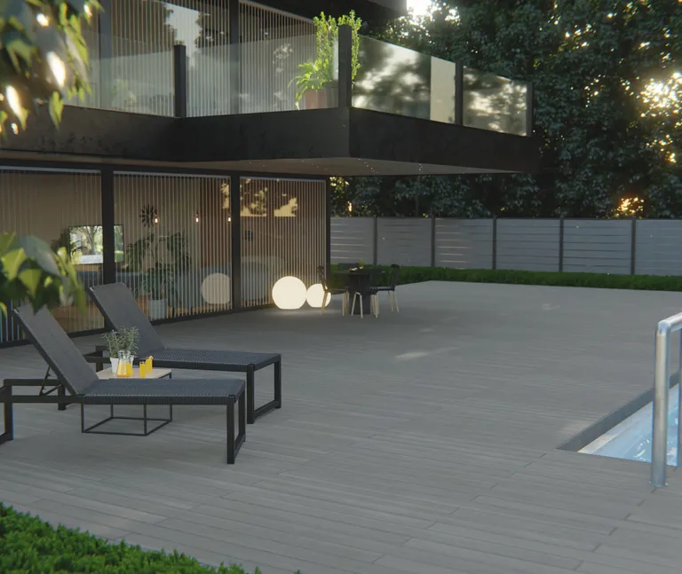 HORI Terrassendielen Komplettset WPC Barbados Massiv hellgrau 19 x 140 mm 5