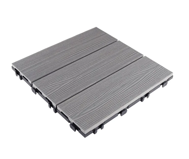 HORI WPC Klickfliese grau Brush 3 Dielenoptik 30 x 30 0