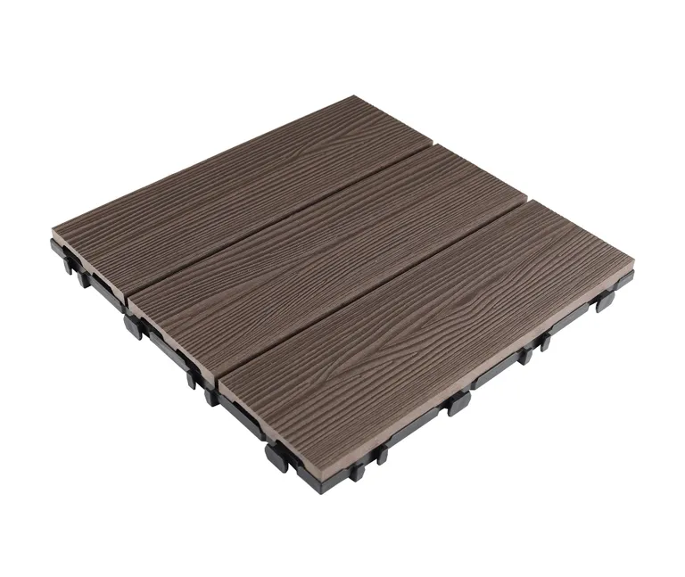 HORI WPC Klickfliese braun Brush 3 Dielenoptik 30 x 30 0