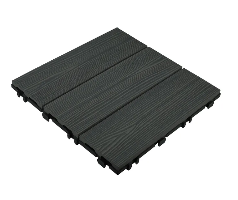 HORI WPC Klickfliese schwarz Brush 3 Dielenoptik 30 x 30 0